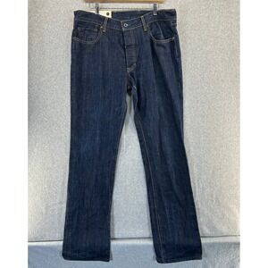 GAP‎ Williamsburg Dark Wash Straight Leg Denim Jeans Buttonfly Mens Size 36 x 34